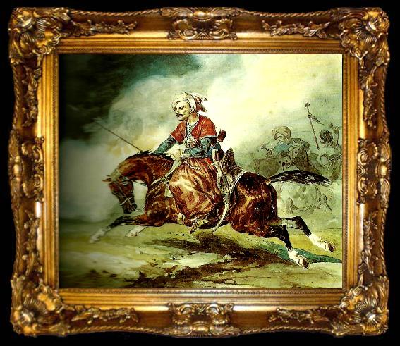 framed  charles emile callande cavalier oriental, ta009-2